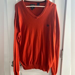 Chaps Men’s V-Neck Sweater in burnt Orange